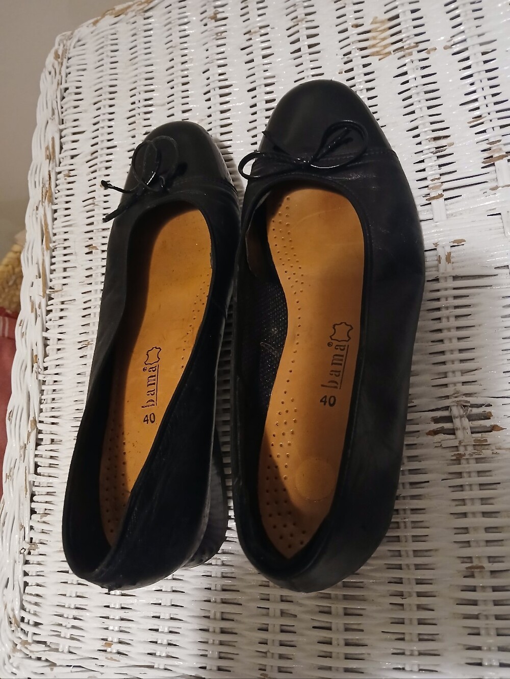 Black Ballet Flats with Bow -